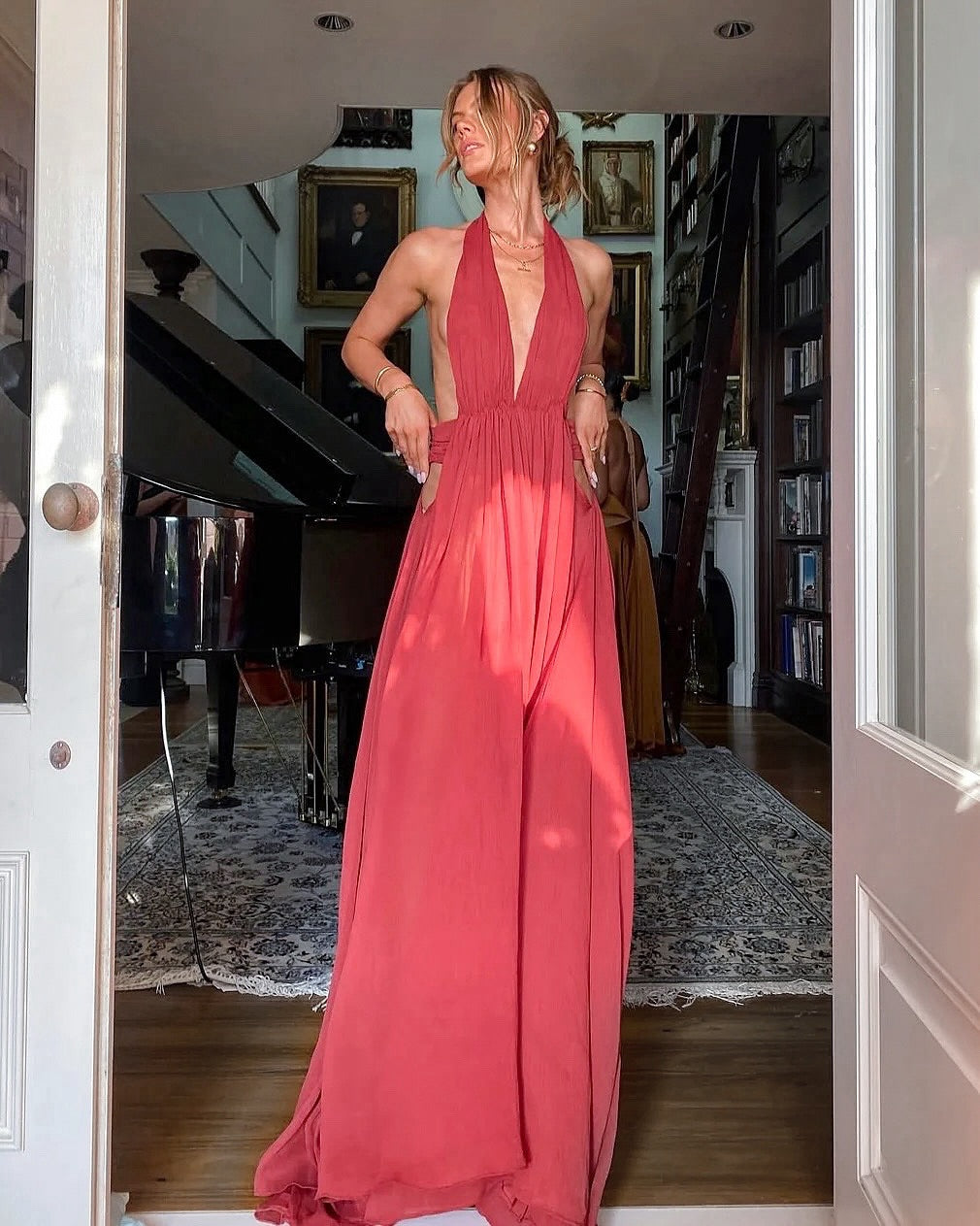 Camila | Women's Backless Deep V-neck Maxi Summer Dress