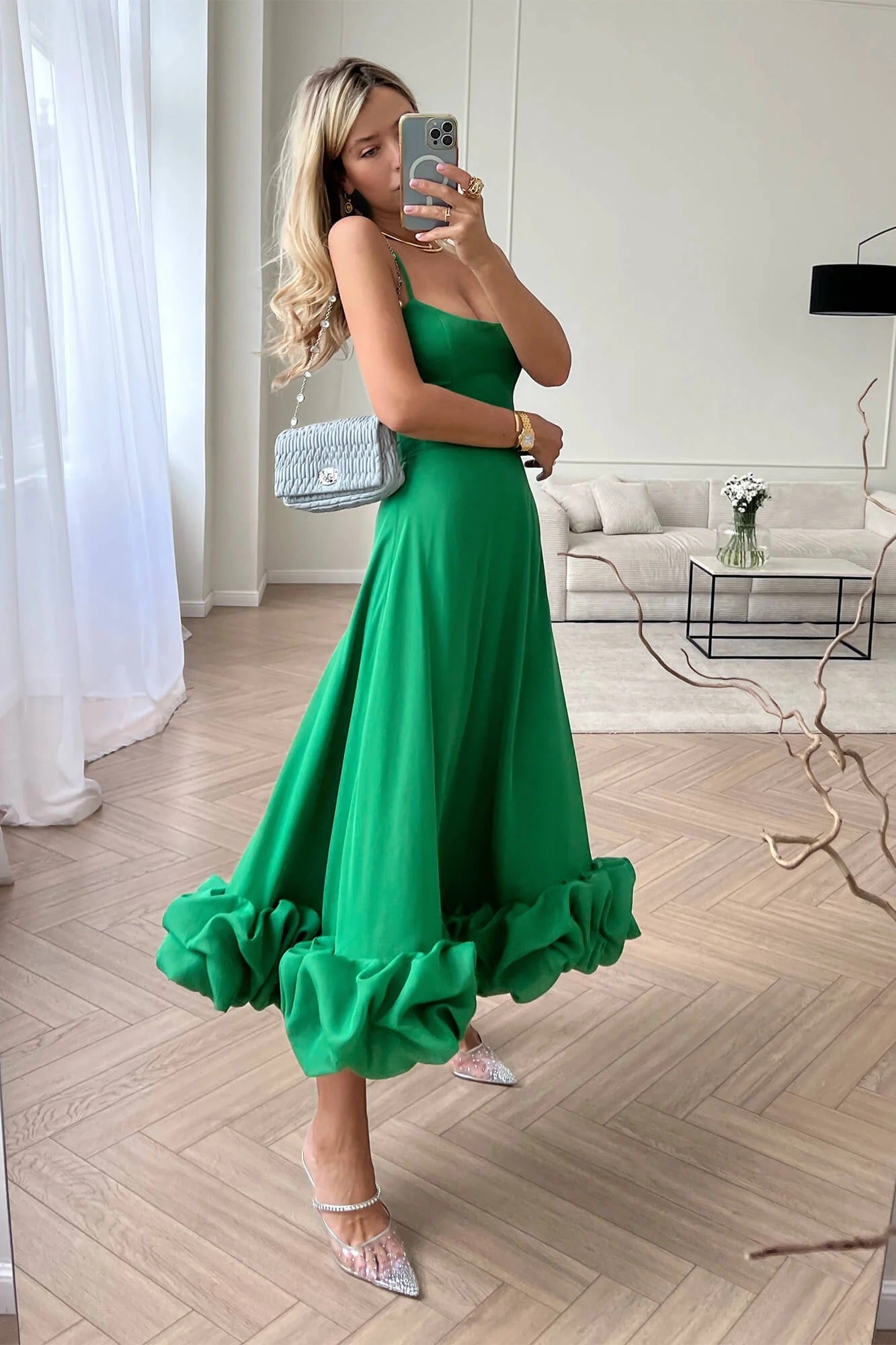 Heather | Women's Sleeveless Twirl Midi Prom Dress