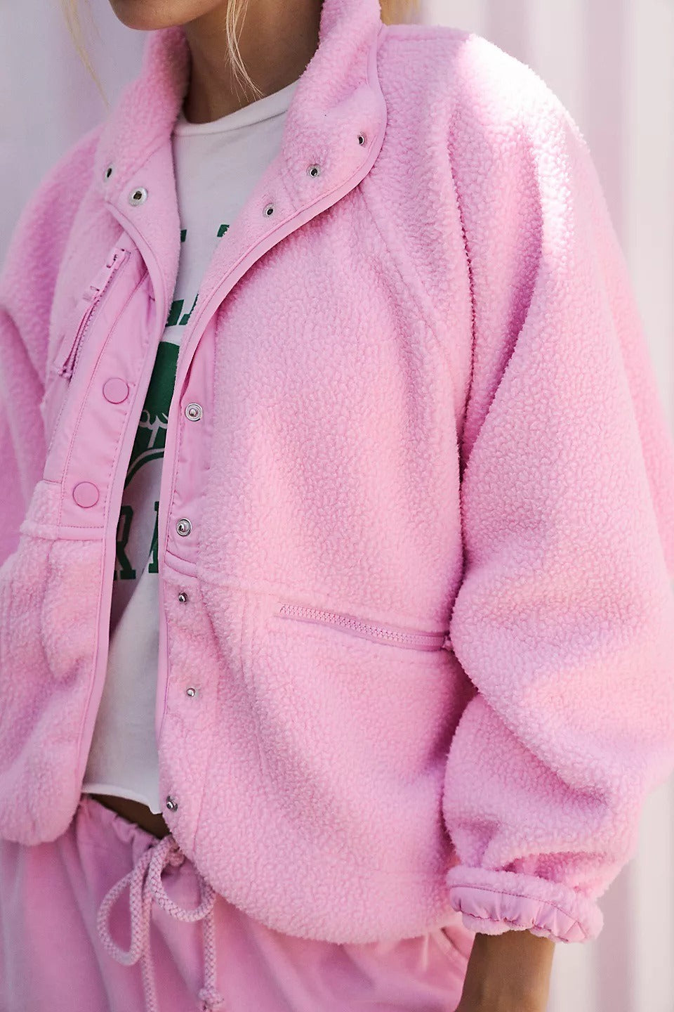 Regine | Women's Sherpa Fleece Teddy Jacket with Buttons