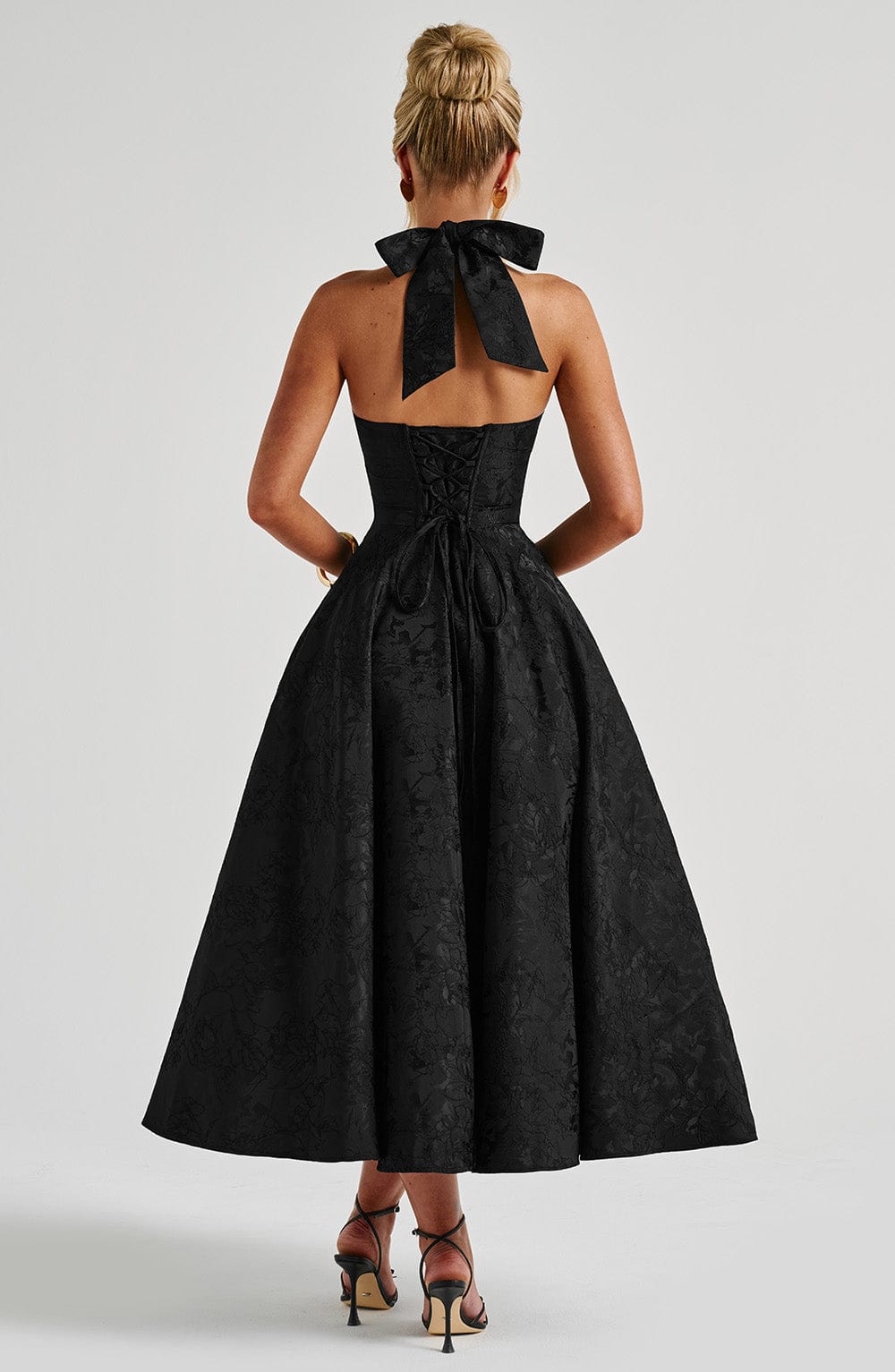Rosalie | Women's Halter-Neck Midi Wedding Guest Dress