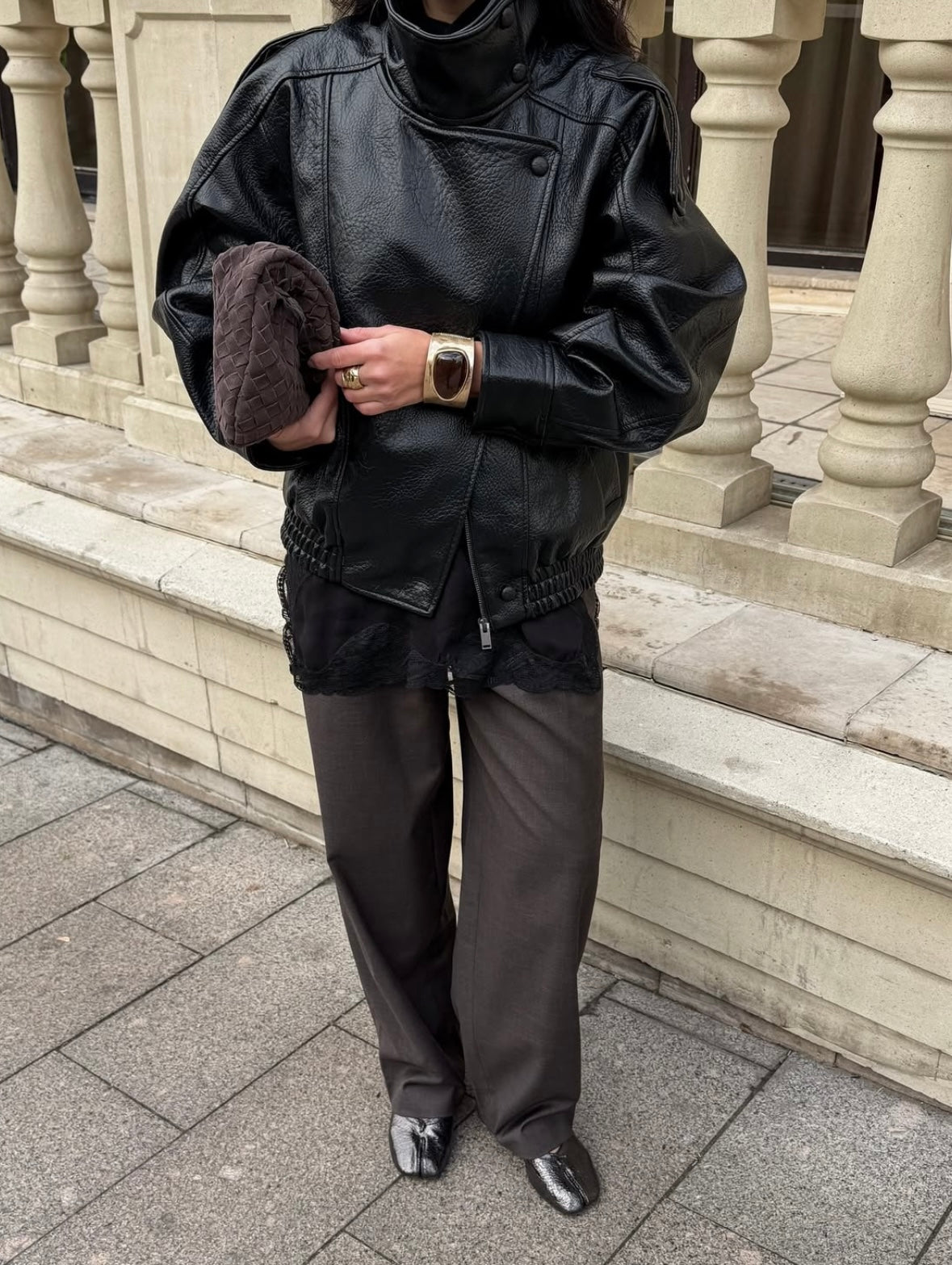 Reagan | Women's Oversized Faux Leather Biker Jacket