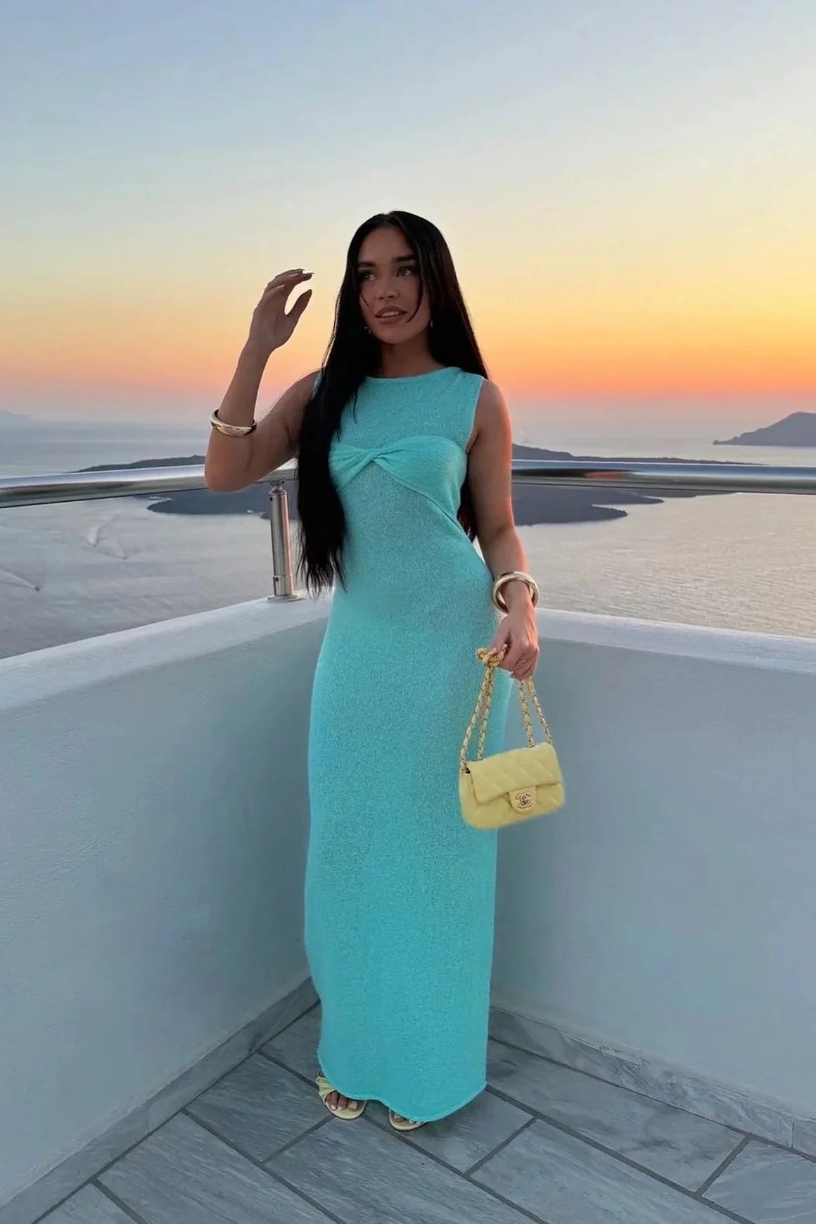 Everly | Women's Crew Neck Sleeveless Knit Maxi Dress