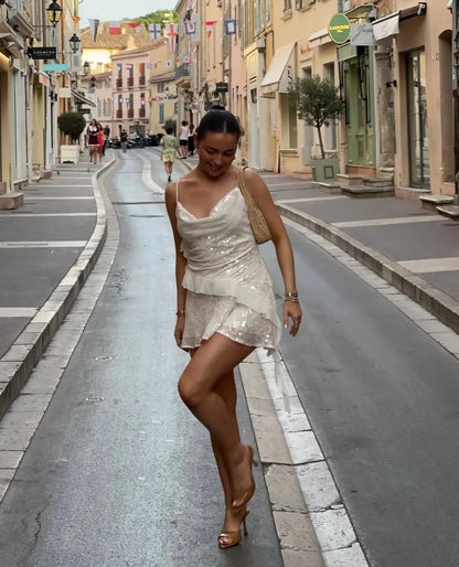 Adeline | Women's Sleeveless Sequin Mini Summer Dress