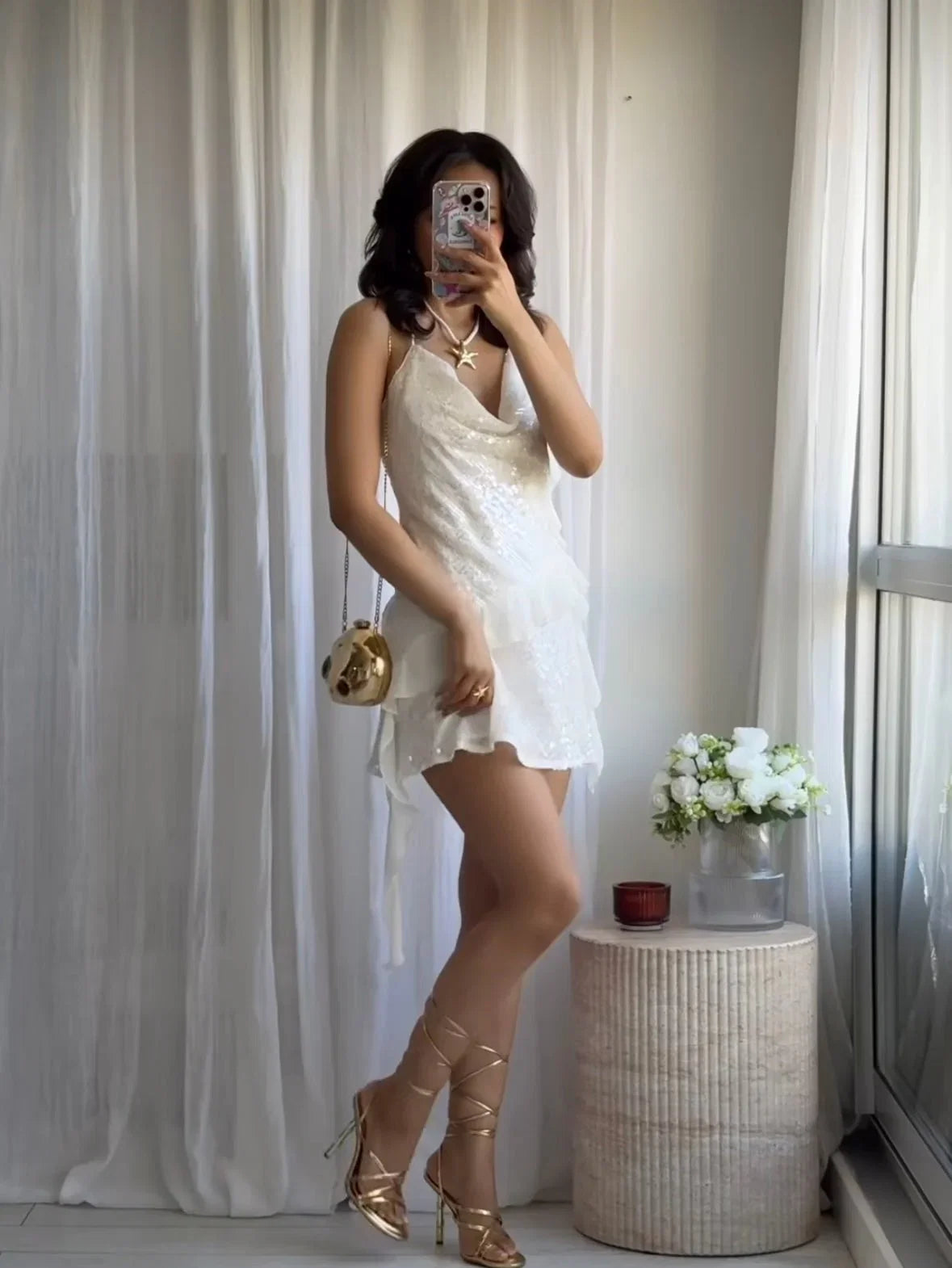 Adeline | Women's Sleeveless Sequin Mini Summer Dress