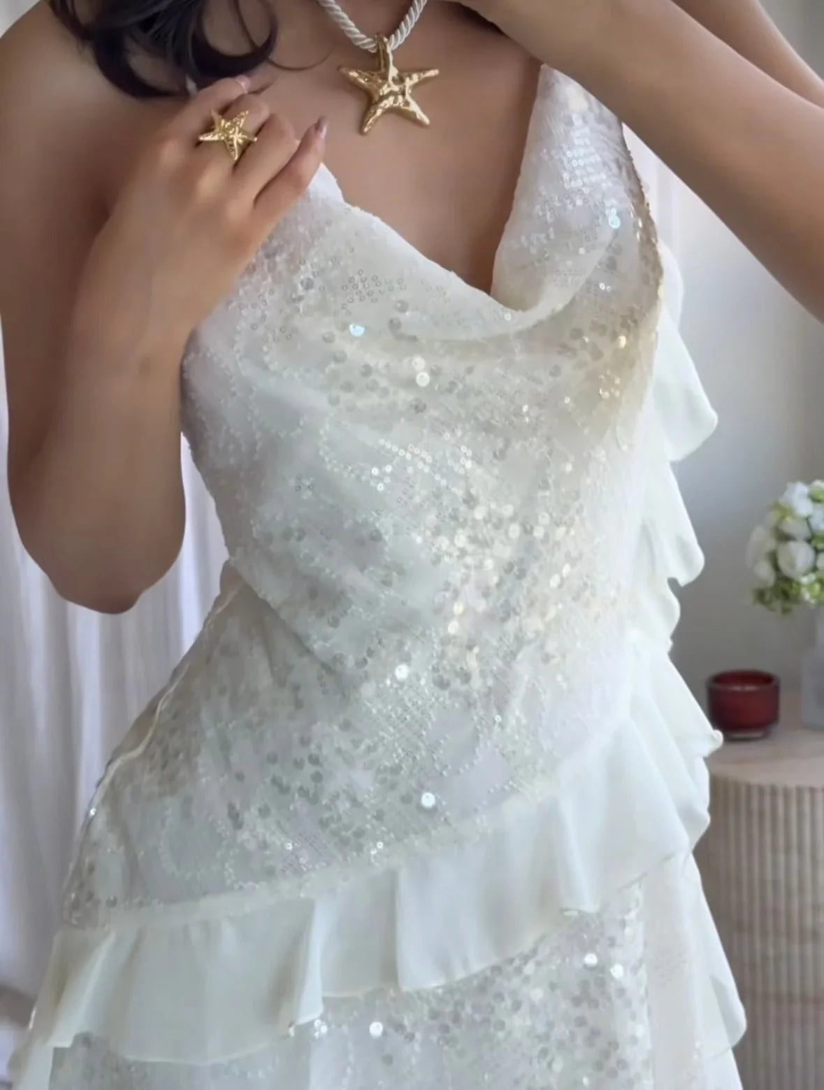 Adeline | Women's Sleeveless Sequin Mini Summer Dress