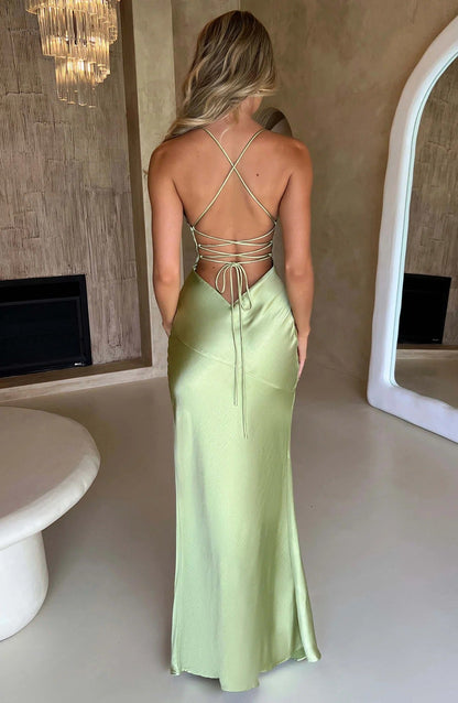 Adriana | Women's Sleeveless Slit Silk Maxi Wedding Guest Dress