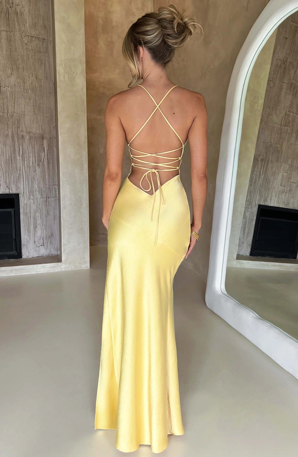 Adriana | Women's Sleeveless Slit Silk Maxi Wedding Guest Dress
