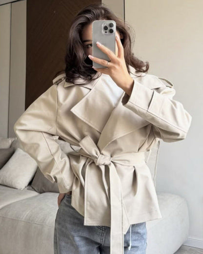 Ainsley | Women's Belted Double Breasted Trench Coat Jacket
