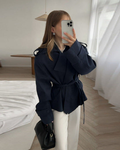 Ainsley | Women's Belted Double Breasted Trench Coat Jacket