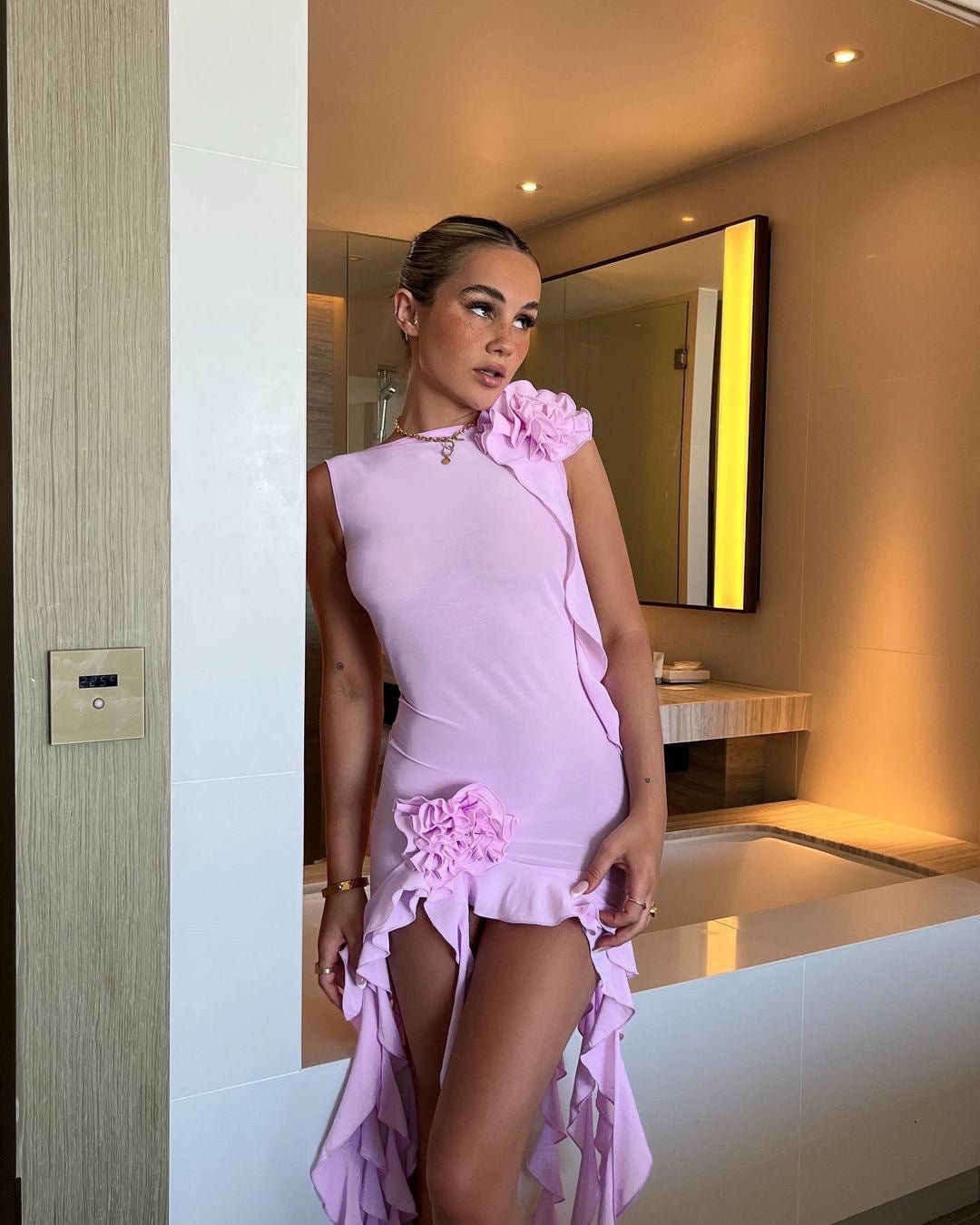 Alanna | Women's Backless Mini Summer Vacation Cover-up Dress