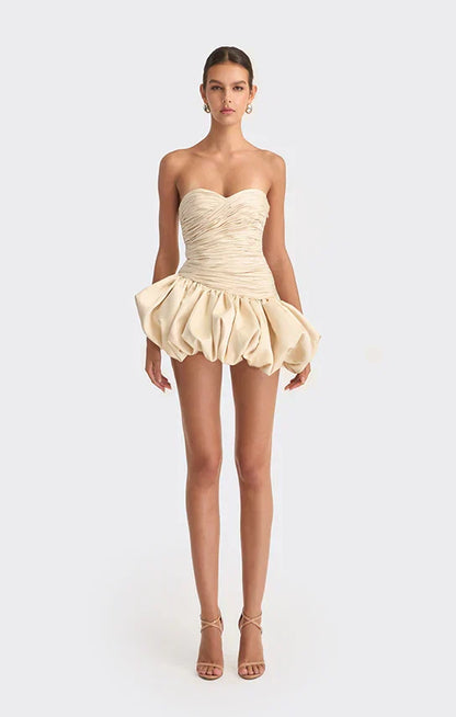 Alia | Women's Strapless Balloon Draped Mini Cocktail Dress