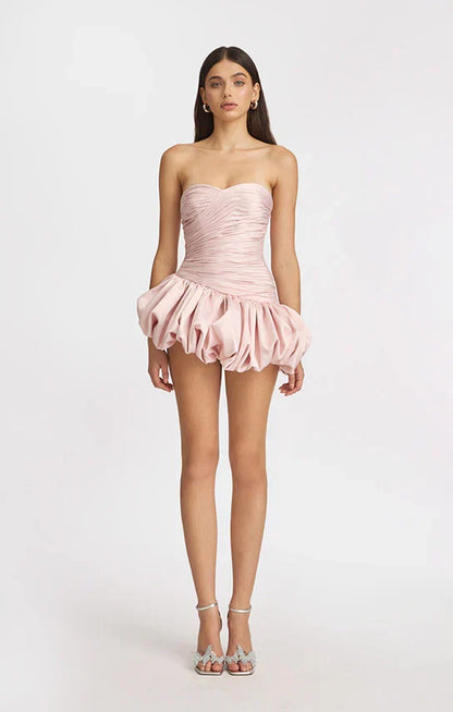 Alia | Women's Strapless Balloon Draped Mini Cocktail Dress