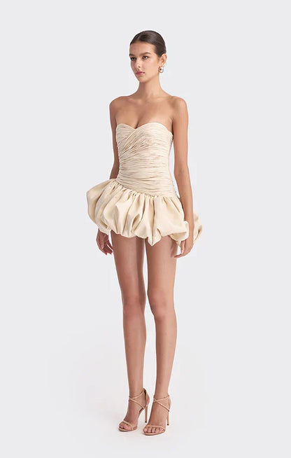 Alia | Women's Strapless Balloon Draped Mini Cocktail Dress