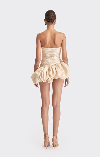 Alia | Women's Strapless Balloon Draped Mini Cocktail Dress
