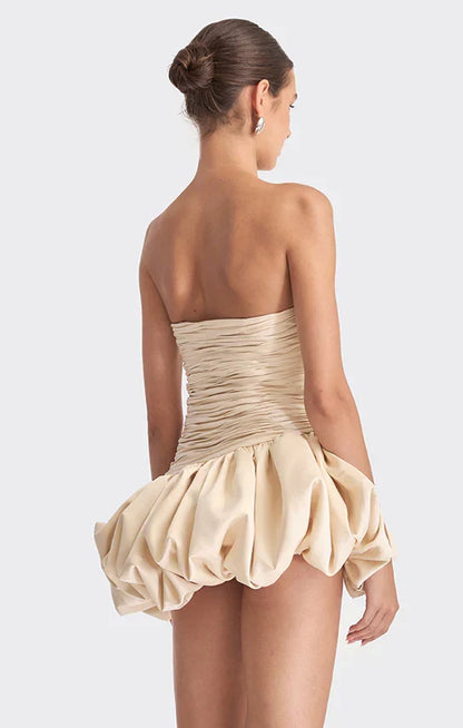 Alia | Women's Strapless Balloon Draped Mini Cocktail Dress