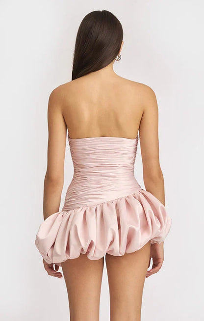 Alia | Women's Strapless Balloon Draped Mini Cocktail Dress