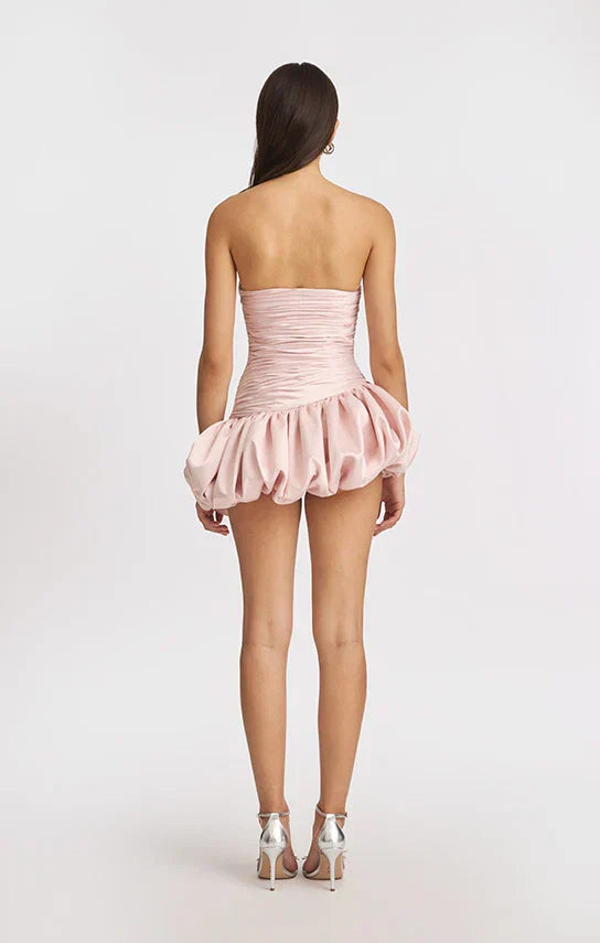 Alia | Women's Strapless Balloon Draped Mini Cocktail Dress