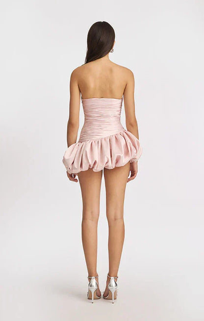 Alia | Women's Strapless Balloon Draped Mini Cocktail Dress