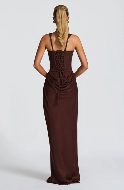 Alina | Women's Sleeveless Bodycon Corset Maxi Wedding Guest Dress