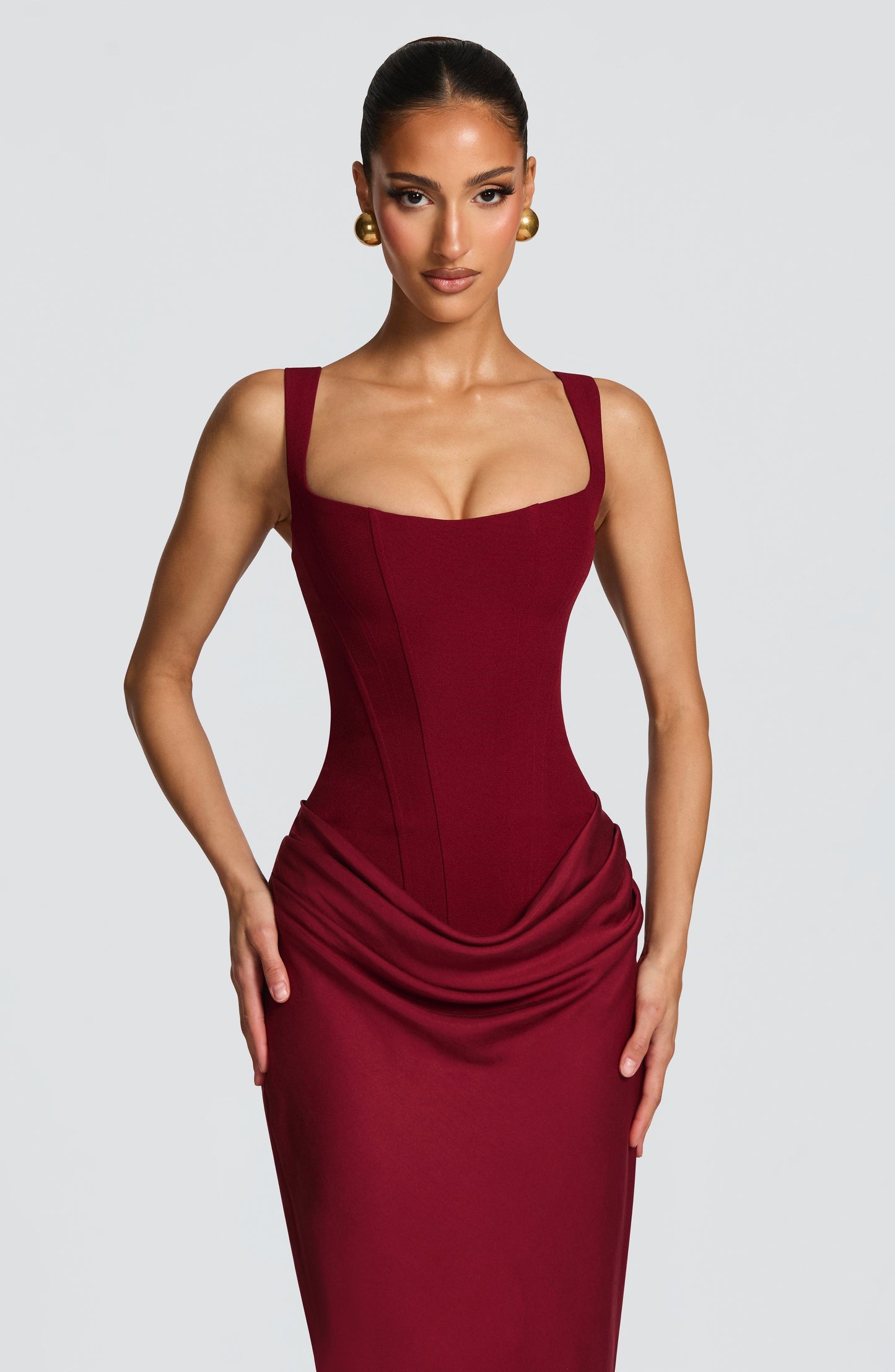 Alina | Women's Sleeveless Bodycon Corset Maxi Wedding Guest Dress
