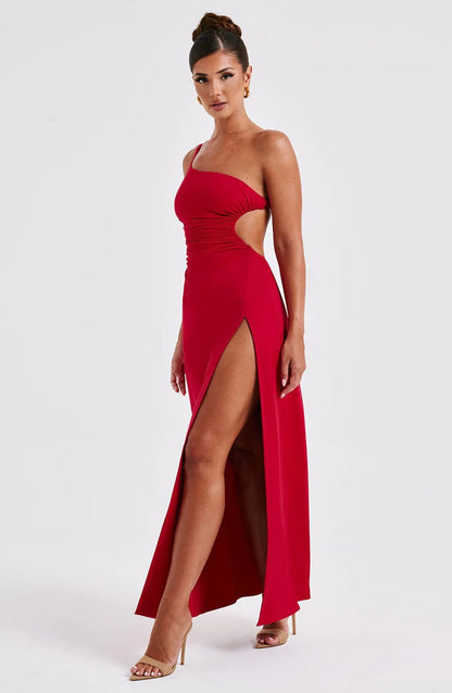 Amanda | Women's One-Shoulder Slit Maxi Prom Dress