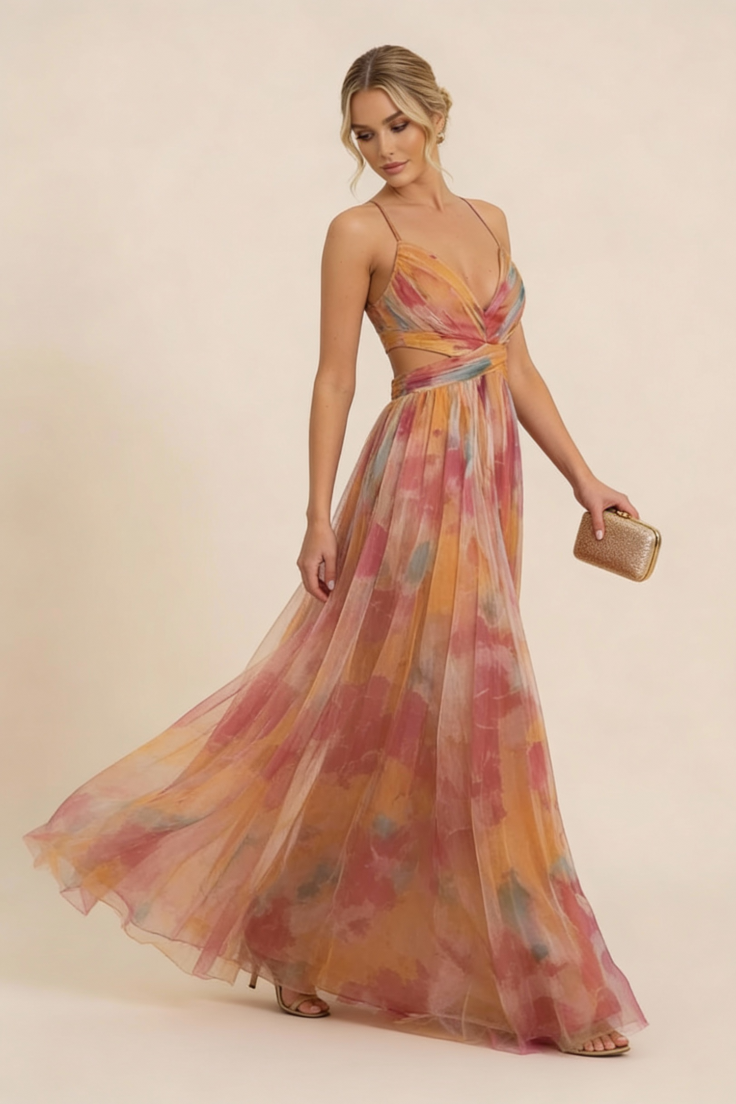 Angela | Women's Romantic Sleeveless Maxi Wedding Guest Dress