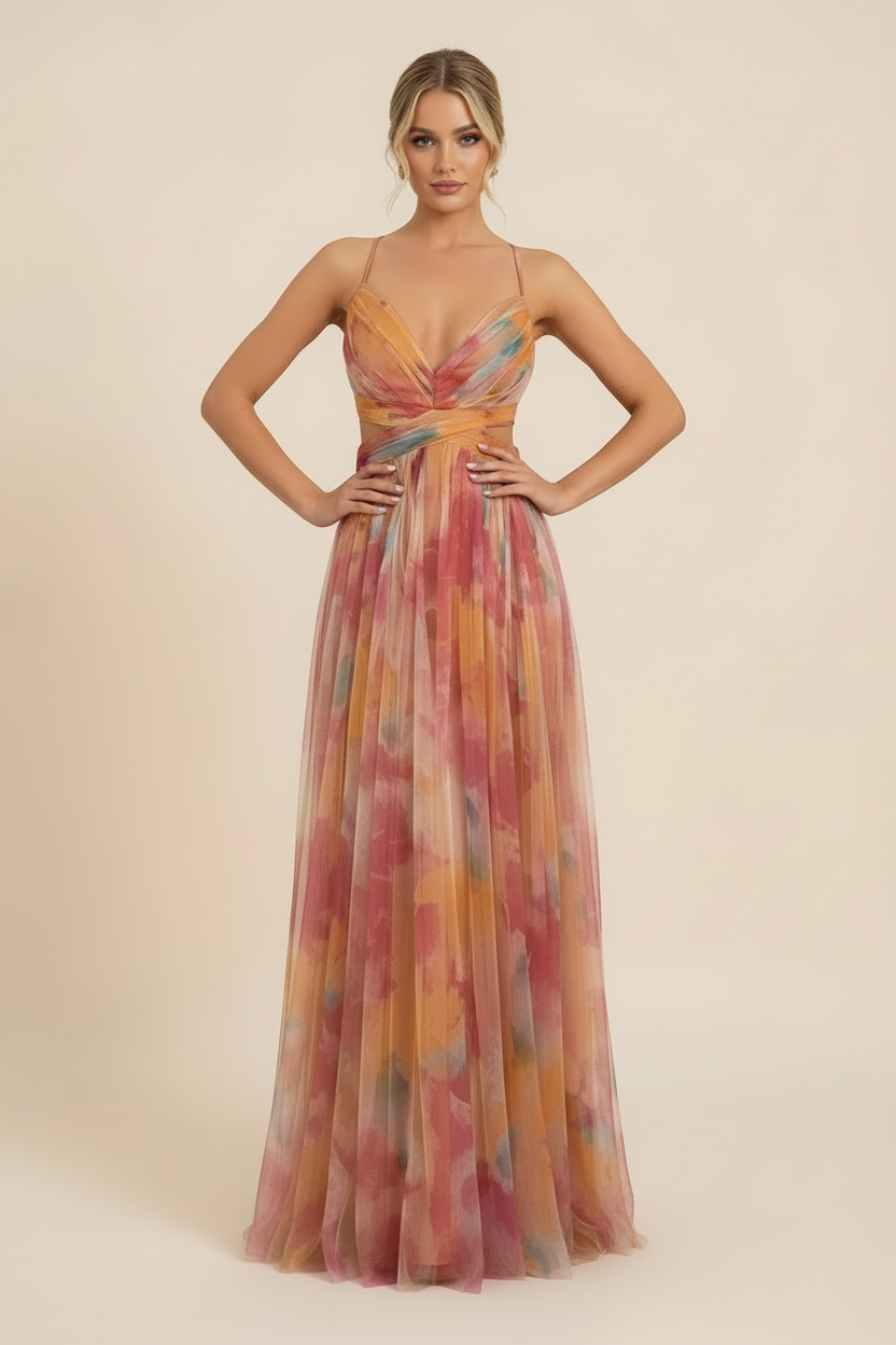 Angela | Women's Romantic Sleeveless Maxi Wedding Guest Dress