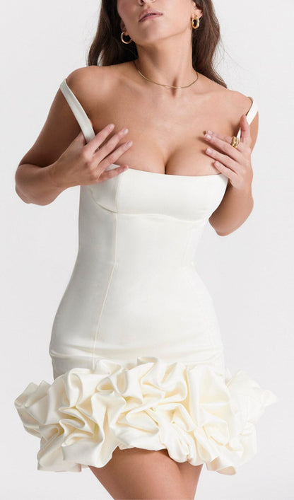 Annika | Women's Sleeveless Ruffle Hem Mini Prom Dress