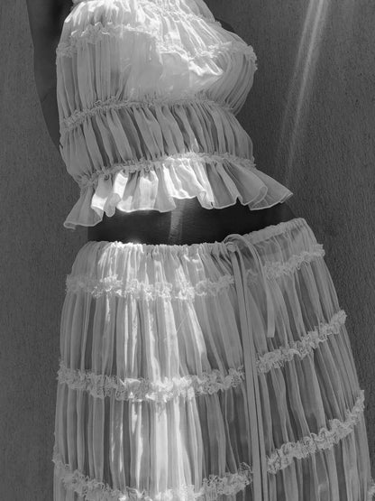 Araceli | Women's Bohemian Ruffle Summer Vacation Two-Piece Set
