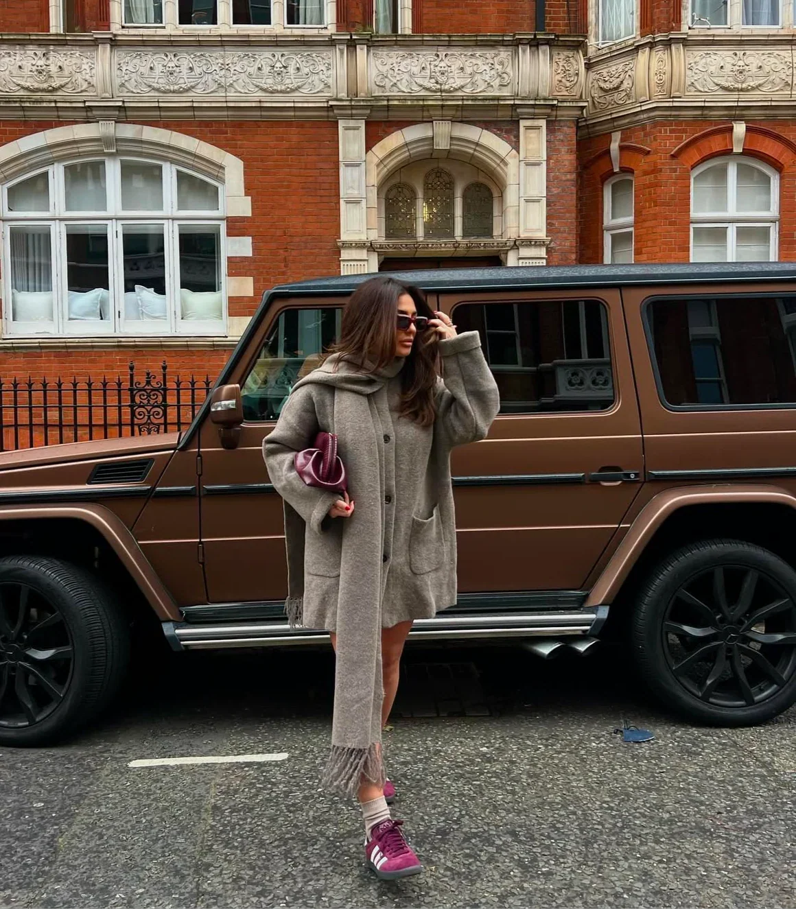 Aria | Women's Oversized Coat with Scarf