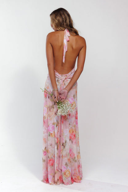 Ariadne | Women's Floral Deep V-Neck Maxi Wedding Guest Dress