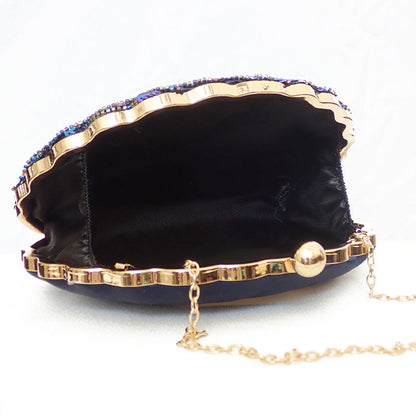 Astrid | Women’s Sequin Glitter Peacock Beaded Clutch Party Bag