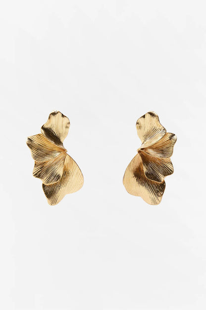 Autumn | Women's Textured Metal Leaf Drop Earrings
