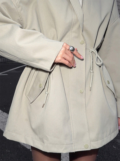 Brenda | Women's Drawstring Waist High Neck Utility Jacket