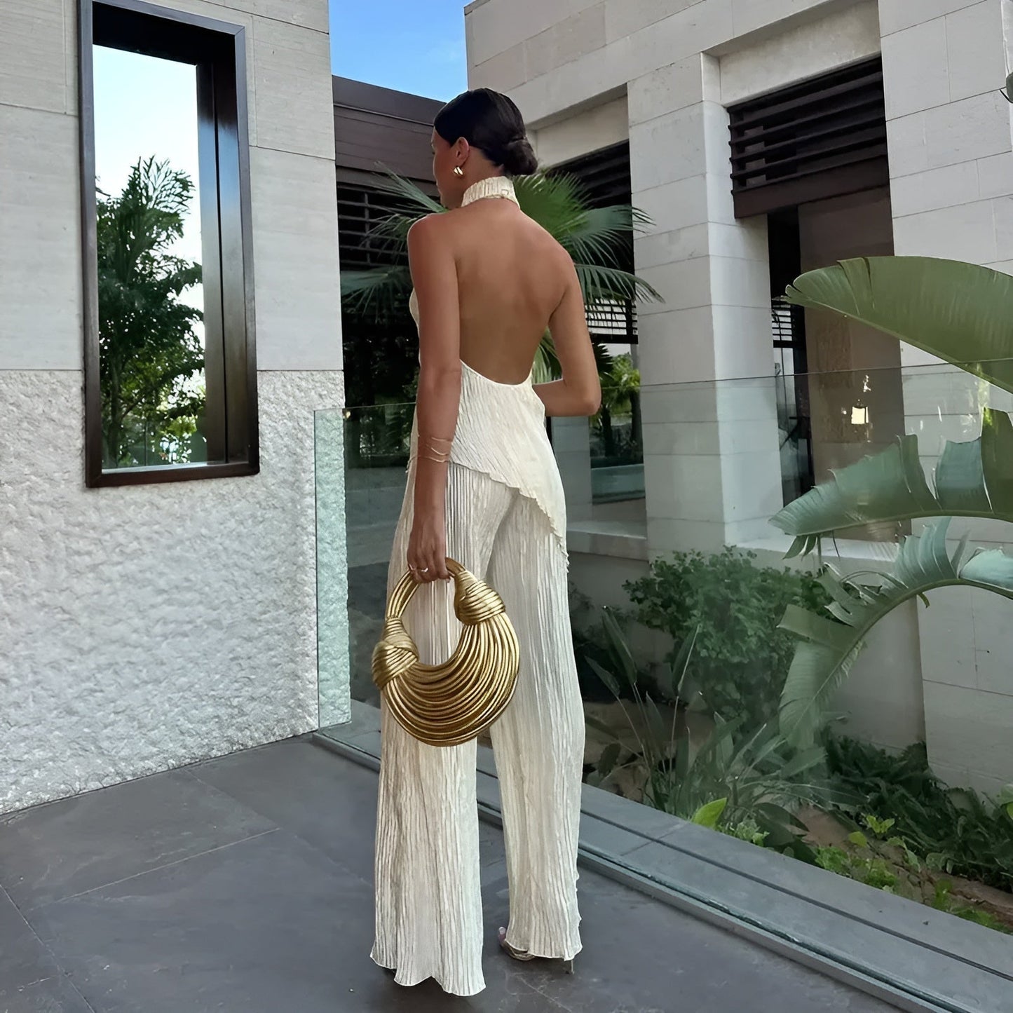 Briarlee | Women's Pleated Summer Vacation Two-Piece Set