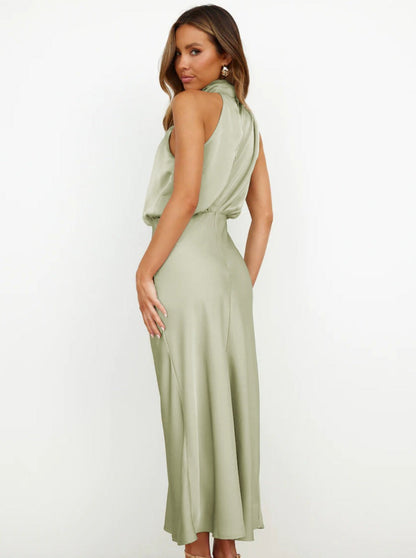 Briony | Women's Elegant Halter Neck Maxi Wedding Guest Dress