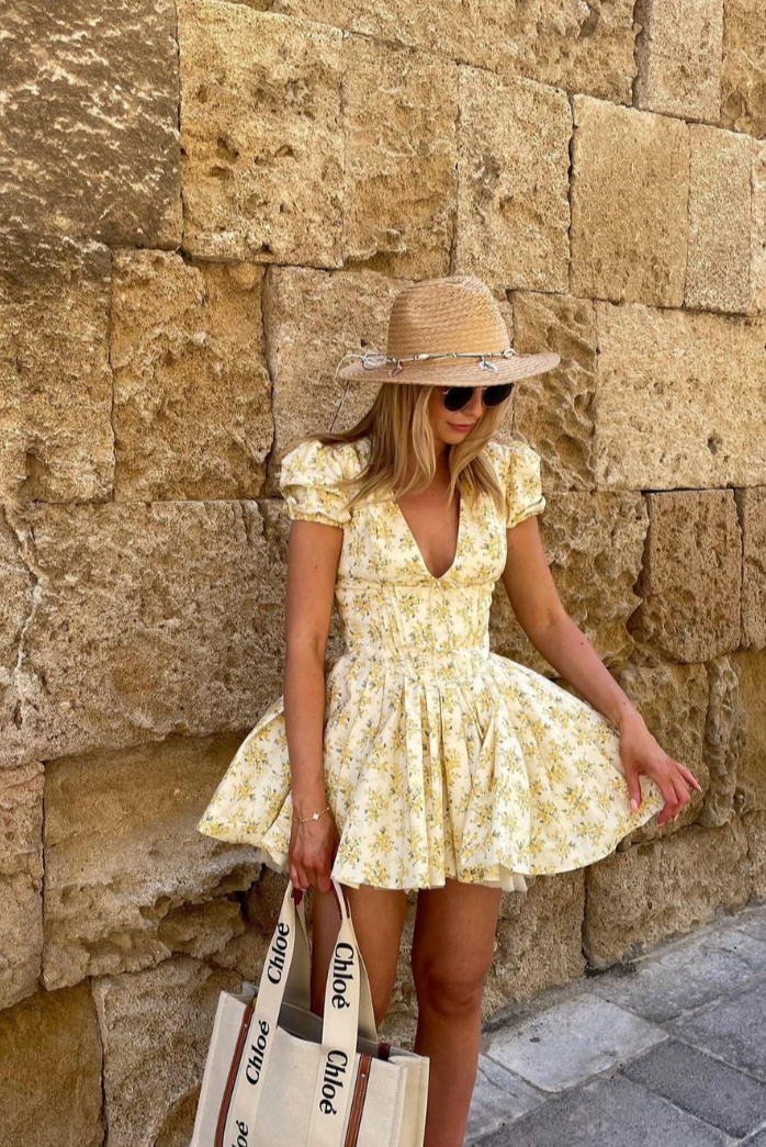 Bryanna | Women's Floral V-Neck Mini Summer Dress