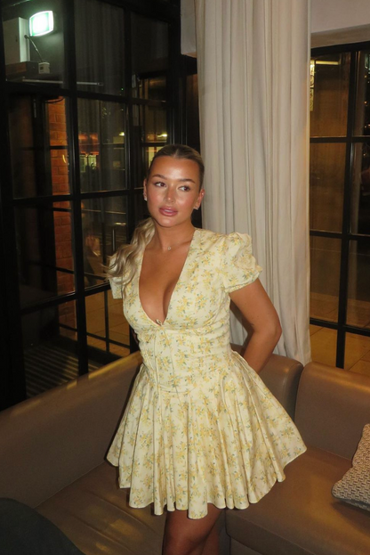 Bryanna | Women's Floral V-Neck Mini Summer Dress