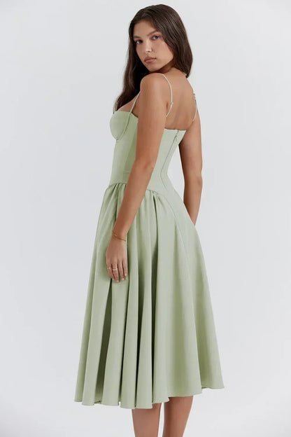 Calliope | Women's Sleeveless Structured Midi Summer Dress