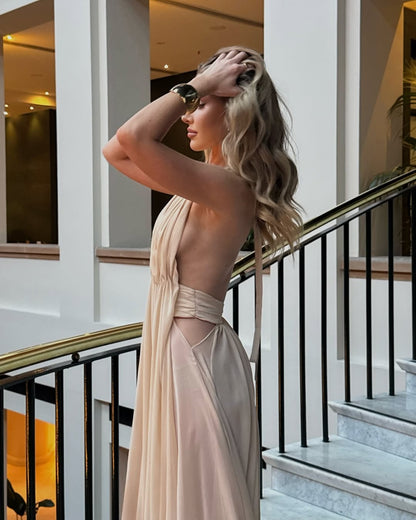 Camila | Women's Backless Deep V-neck Maxi Summer Dress