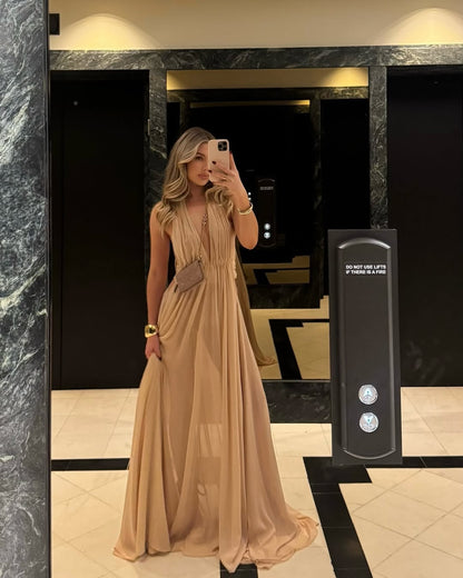Camila | Women's Backless Deep V-neck Maxi Summer Dress
