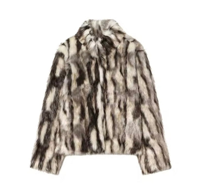 Chelsea | Women's Faux Fur Animal Print Coat