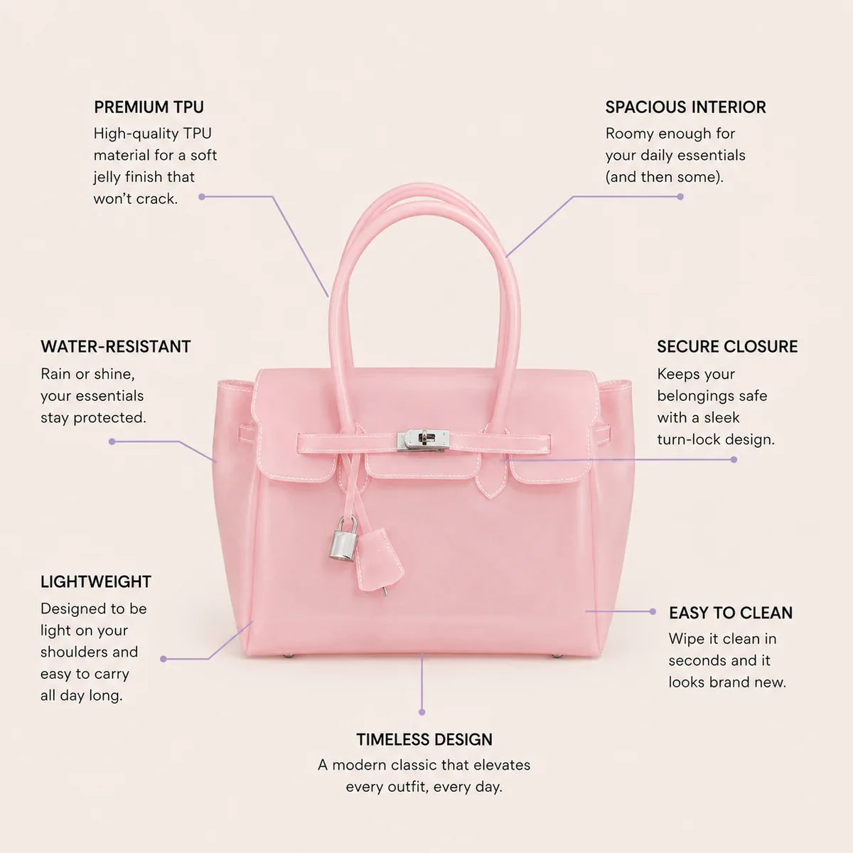 Eileen | Women's Structured Faux Leather Top Handle Satchel Bag