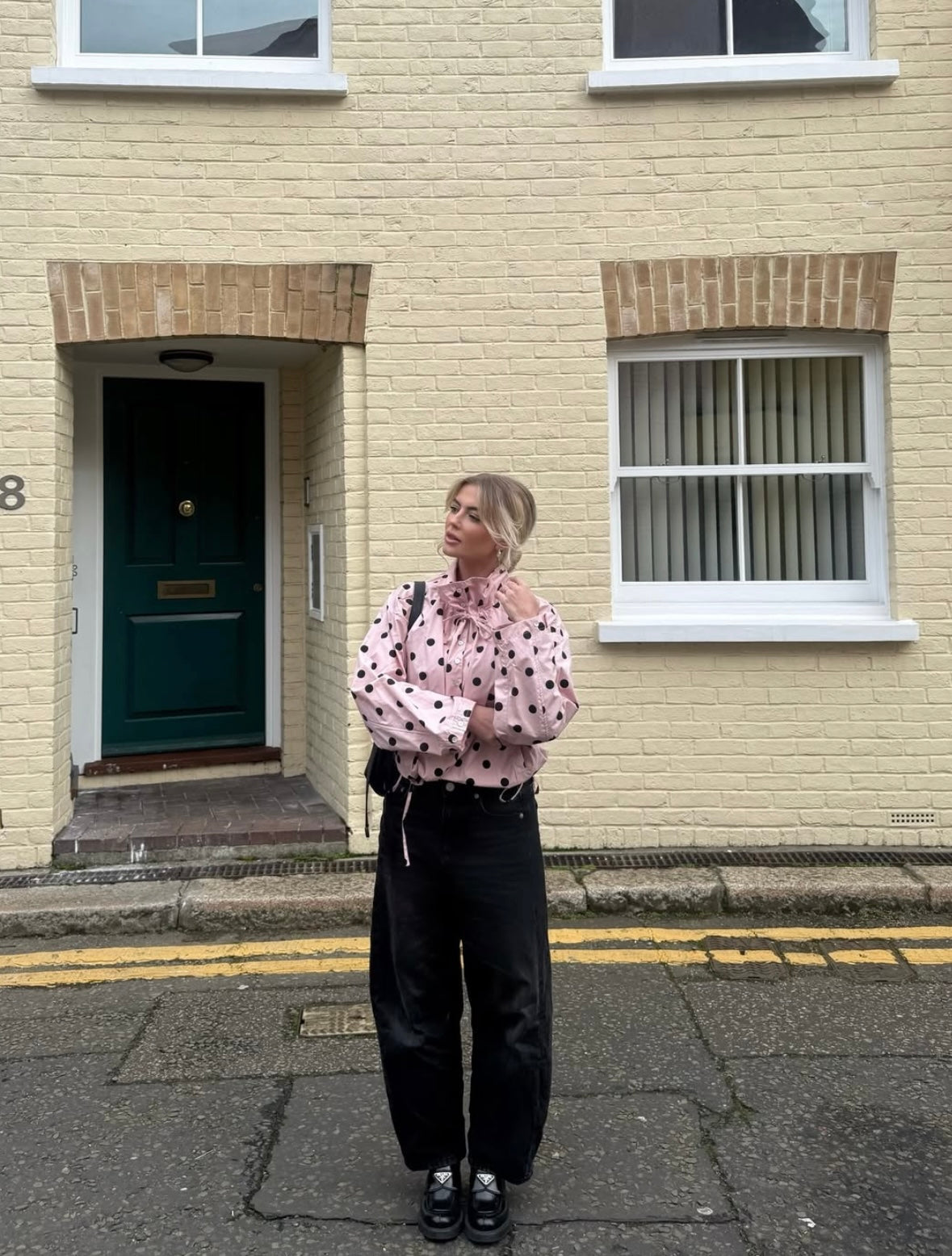 Elise | Women's Polka Dot High Neck Puff Sleeve Jacket