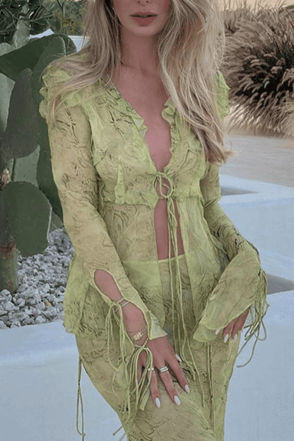 Elowyn | Women's Flowing Two-Piece Vacation Summer Cover-up Set