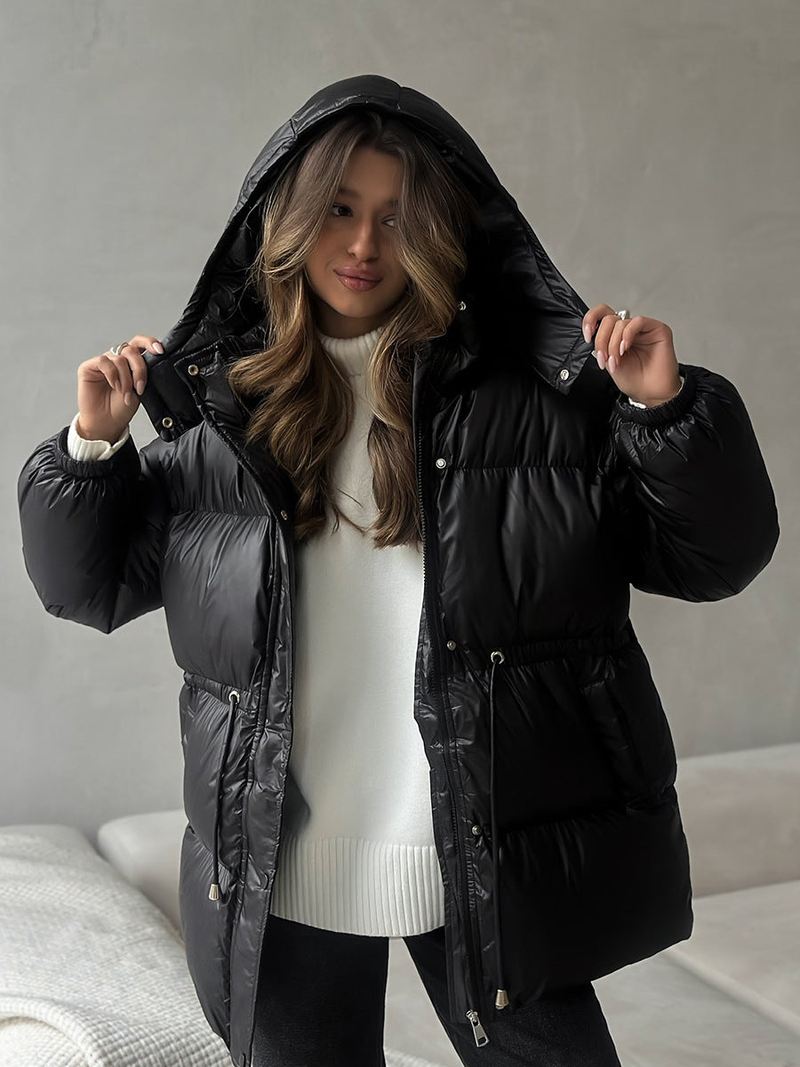 Esther | Women's Drawstring Waist Hooded Puffer Jacket
