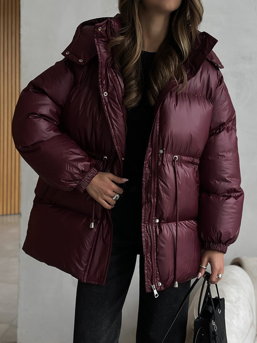 Esther | Women's Drawstring Waist Hooded Puffer Jacket