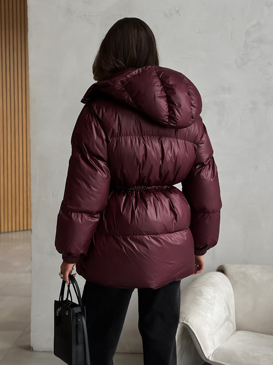 Esther | Women's Drawstring Waist Hooded Puffer Jacket