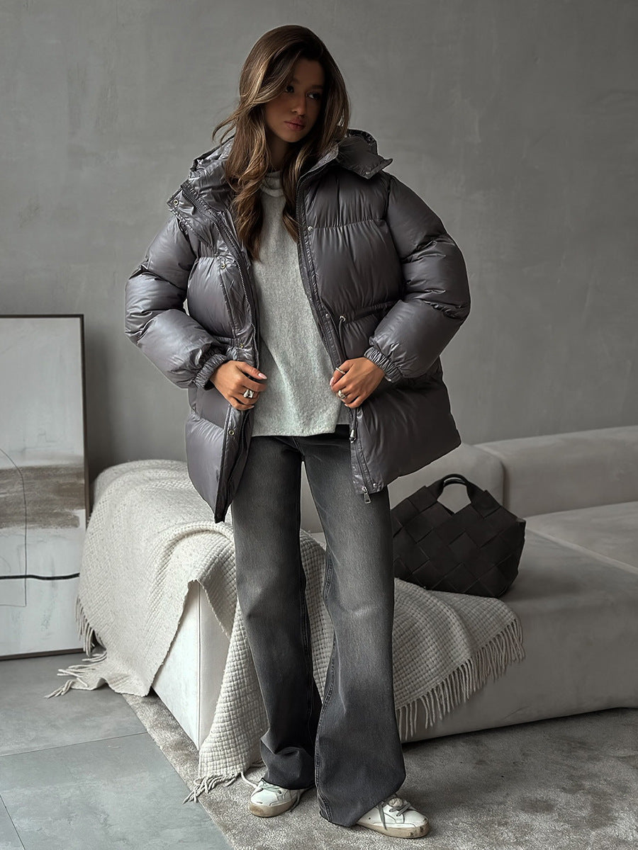 Esther | Women's Drawstring Waist Hooded Puffer Jacket