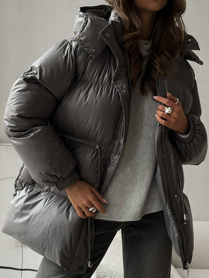 Esther | Women's Drawstring Waist Hooded Puffer Jacket